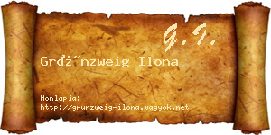 Grünzweig Ilona névjegykártya